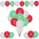 10" Helium-Quality Latex Plain Balloons - Green, White & Red